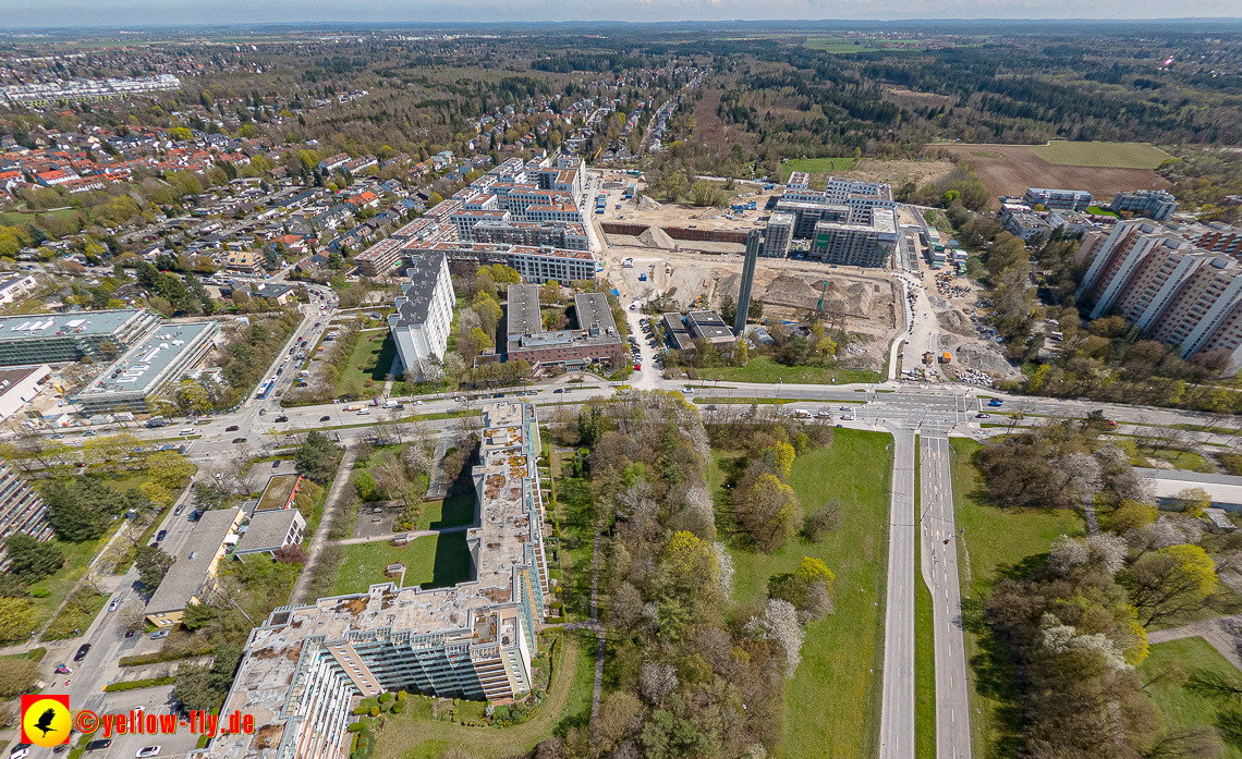 21.04.2023 - Luftbilder von der Baustelle Alexisquartier und Pandion Verde in Neuperlach